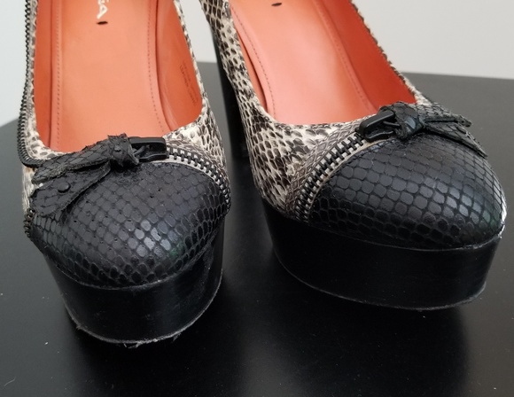 EUC Via Spiga heels black white platform 8.5 - Picture 3 of 5